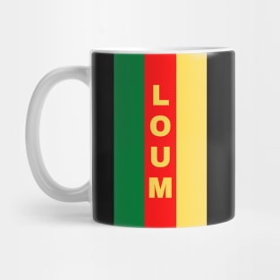 Loum City in Cameroon Flag Colors Vertical Mug